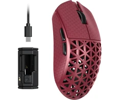 ATTACK SHARK belaidė žaidimų pelė, 42000 DPI, 8KHz, 39g, USB-C/Bluetooth, raudona