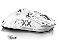 Attack Shark belaidė žaidimų pelė 49g, PixArt PAW3950, 42000 DPI, BT/2.4G/su laidu, X3MAX, balta