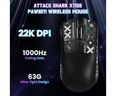 ATTACK SHARK belaidė žaidimų pelė, optinė, 22000 DPI, 63 g, trijų režimų X11SE