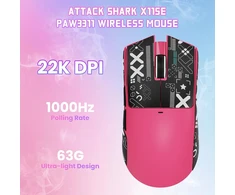 ATTACK SHARK belaidė žaidimų pelė, optinis jutiklis 22000DPI, 63g, trijų režimų, X11SE