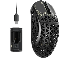 ATTACK SHARK belaidė žaidimų pelė R5 Ultra, 42 000 DPI, PAW3950MAX jutiklis, 8K bevielis, USB-C, Bluetooth, juoda