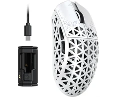 ATTACK SHARK belaidė žaidimų pelė R5 Ultra, 2.4 GHz, Bluetooth, USB-C, 42000 DPI, balta