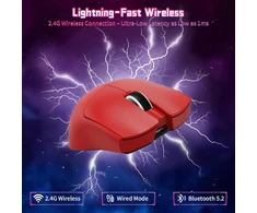 Attack Shark belaide žaidimų pelė su PixArt PAW3311, 22000 DPI, 63 g, BT 2.4 GHz USB-C, X11SE