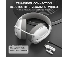 ATTACK SHARK belaidės žaidimų ausinės Bluetooth 5.3, 2,4 GHz, 40 mm, L80