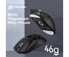 ATTACK SHARK bevielė žaidimų pelė, 46 g, 8000 Hz, PixArt PAW3395, 26000 DPI, USB-C/2.4G/Bluetooth, R3