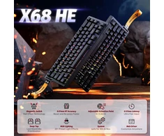 ATTACK SHARK laidinė magnetinė žaidimų klaviatūra X68 HE, 68 klavišai, 8000 Hz, RGB