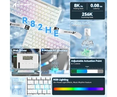 ATTACK SHARK laidinė žaidimų klaviatūra R82 HE, 75 %, magnetiniai jungikliai, 8000 Hz, RGB