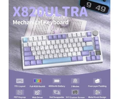 ATTACK SHARK mechaninė belaidė klaviatūra X820Ultra, 75 %, RGB, Bluetooth, 2,4 GHz, USB-C