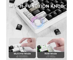 ATTACK SHARK mechaninė belaidė klaviatūra X86, 75 %, RGB, Bluetooth/2.4G/USB-C