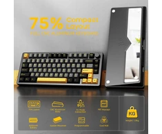 ATTACK SHARK mechaninė belaidė klaviatūra 75%, RGB, Bluetooth, USB-C, X86