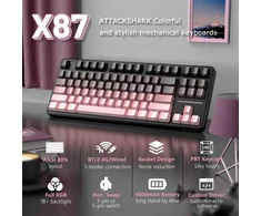 ATTACK SHARK mechaninė žaidimų klaviatūra X87, belaidė, 80 %, RGB, 4000 mAh