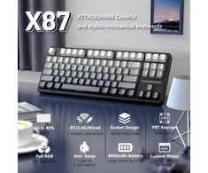 ATTACK SHARK mechaninė žaidimų klaviatūra X87, 83 klavišų, RGB, Bluetooth