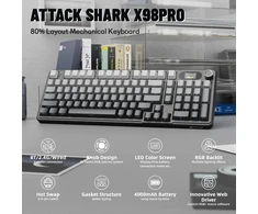 ATTACK SHARK mechaninė žaidimų klaviatūra X98PRO, 98 klavišai, Bluetooth