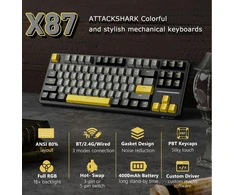 ATTACK SHARK mechaninė žaidimų klaviatūra X87, 87 klavišų, Bluetooth, RGB