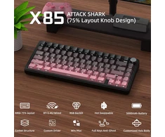 ATTACK SHARK mechaninė žaidimų klaviatūra X85, 75 %, Bluetooth 5.0, USB-C, RGB