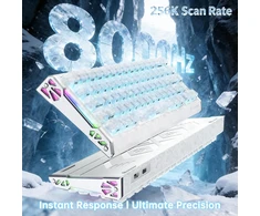 ATTACK SHARK žaidimų klaviatūra R68 HE su magnetiniais jungikliais, 8000 Hz, RGB, R68-301