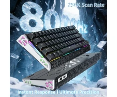 ATTACK SHARK žaidimų klaviatūra R68 HE su magnetiniais jungikliais, RGB ir 8000 Hz