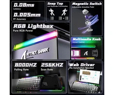 ATTACK SHARK žaidimų klaviatūra R85 HE, laidinė, 8000 Hz, Hall efekto jungikliai