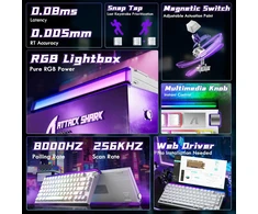 ATTACK SHARK žaidimų klaviatūra R85 HE, laidinė, 75 %, Hall efekto jungikliai, 8000 Hz