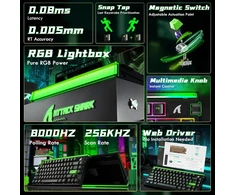 ATTACK SHARK žaidimų klaviatūra R85 HE, laidinė, 8000 Hz, magnetiniai jungikliai