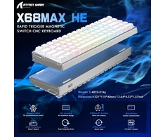 ATTACK SHARK žaidimų klaviatūra su magnetiniais jungikliais, 8 kHz, RGB, X68MAX HE