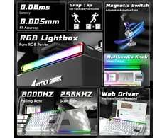 ATTACK SHARK žaidimų klaviatūra su magnetiniais jungikliais, 8000 Hz, 75 %, R85 HE