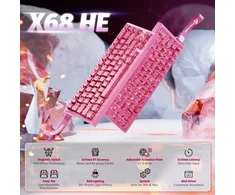 ATTACK SHARK žaidimų klaviatūra X68 HE su magnetiniais jungikliais, 8000 Hz, RGB