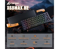 ATTACK SHARK žaidimų klaviatūra X68 MAX HE, laidinė, 68 klavišų, magnetiniai jungikliai
