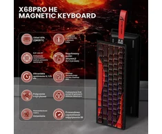 ATTACK SHARK žaidimų klaviatūra X68 PRO HE, magnetiniai jungikliai, 8000 Hz, X68HE-308