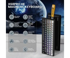 ATTACK SHARK žaidimų klaviatūra X68 PRO HE su magnetiniais jungikliais, 8000 Hz, RGB