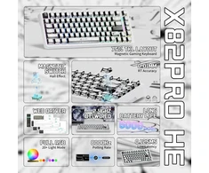 ATTACK SHARK žaidimų klaviatūra X82PRO HE, 75 %, magnetiniai jungikliai, 8000 Hz, RGB