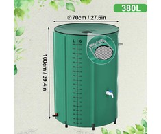 Aufun lietaus vandens talpa 380 l su kranu, sulankstoma PVC talpykla sodo laistymui