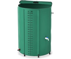Aufun lietaus vandens talpa 380 l su kranu, sulankstoma PVC talpykla sodo laistymui