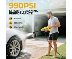 Aukšto slėgio akumuliatorinė plovimo įranga, 68 bar, 380 W, 18 V/20 V, suderinama su Dewalt