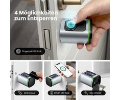 AVATTO elektroninis durų užraktas su pirštų atspaudų skaitytuvu, Bluetooth, RFID, cilindrinis, 70 mm, SDL-S1-B60
