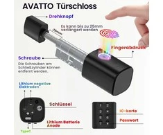 AVATTO išmanioji durų spyna su piršto atspaudu, slaptažodžiu, IC kortele ir Bluetooth valdymu, SDL-V1-B120