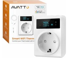 AVATTO išmanusis termostatinis elektros lizdas su Wi-Fi, temperatūros valdymas, 3860 W, suderinamas su Alexa, Google Assistant, baltas, WT580-EU