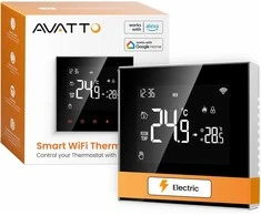 AVATTO Wi-Fi išmanusis termostatas grindų šildymui, jutiklinis ekranas, 3800 W, programavimas