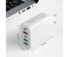 AXFEE USB kroviklis 65 W, 5 jungtys (2 x USB-C PD, 3 x USB QC3.0), greitasis įkrovimas, modelis KeKe-F002