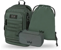 Baagl ergonominė mokyklinė kuprinė mergaitėms, trijų dalių rinkinys, 29 l, Grove dizainas