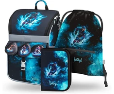 Baagl ergonomiškas mokyklinė kuprinė vaikams, 18 l, poliesteris, komplektas Zippy Set 3