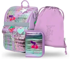 Baagl mokyklinės kuprinės komplektas vaikams, ergonomiška, 18 l, lavandinės spalvos, Zippy Set 3