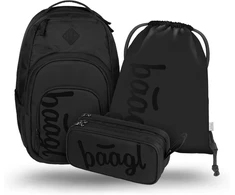 Baagl mokyklinės kuprinės rinkinys Coolmate, 35 l, juodas, su termo skyriumi ir krūtinės dirželiu