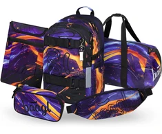 Baagl mokyklinės kuprinės rinkinys vaikams, 5 dalių, 25 l, ergonomiškas, Vibe, A-36474