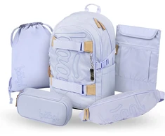 Baagl mokyklinės kuprinės rinkinys vaikams, 5 dalių, su riedlentės laikikliu, 25 l, violetinė, A-36543