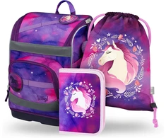 Baagl mokyklinės kuprinės rinkinys Zippy Plus, 3 dalių, 21 l, ergonomiška, pradinukams