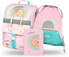 Baagl mokyklinis ergonomiška kuprinė rinkinyje, 18 l, poliesteris, reguliuojamos petnešos, A-34273