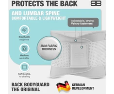 BACK BODYGUARD reguliuojamas juosmens įtvaras nugarai XL, pilkas, BELT-X-G