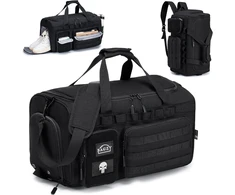 BAGZY taktinė kelioninė sportinė kuprinė 40 l, vandeniui atspari, su batų skyriumi, juoda B460