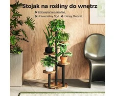 Bamworld 5 lygių metalinis kampinis augalų stovas gėlių vazonams, rudas, vidaus naudojimui